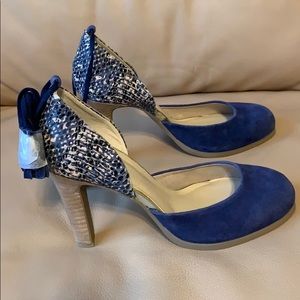 SEYCHELLES blue suede and leather pumps